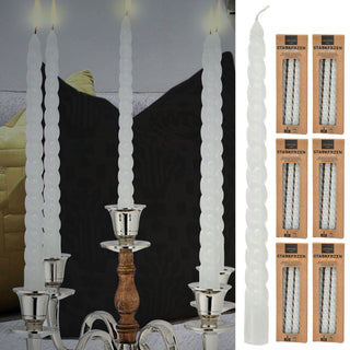 Stabkerze 'Twisted' 24er Set Farbwahl H20cm Paraffin Kerze gedreht Dekokerze Wachskerze Spiratkerze