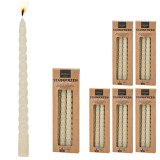Stabkerze 'Twisted' 24er Set Farbwahl H20cm Paraffin Kerze gedreht Dekokerze Wachskerze Spiratkerze