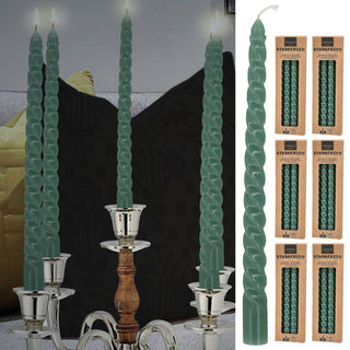 Stabkerze 'Twisted' 24er Set Farbwahl H20cm Paraffin Kerze gedreht Dekokerze Wachskerze Spiratkerze