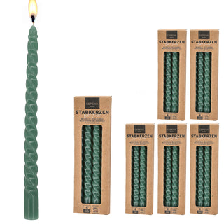 Stabkerze 'Twisted' 24er Set Farbwahl H20cm Paraffin Kerze gedreht Dekokerze Wachskerze Spiratkerze