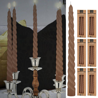 Stabkerze 'Twisted' 24er Set Farbwahl H20cm Paraffin Kerze gedreht Dekokerze Wachskerze Spiratkerze