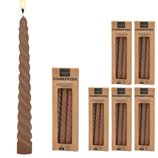 Stabkerze 'Twisted' 24er Set Farbwahl H20cm Paraffin Kerze gedreht Dekokerze Wachskerze Spiratkerze