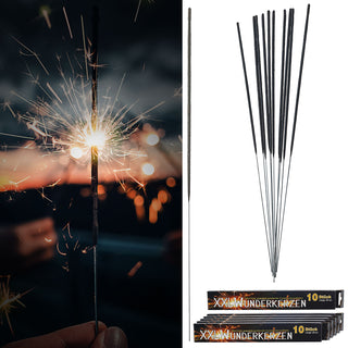 Wunderkerzen XXL 60er Pack Brenndauer 120 Sek. L36cm Feuerwerkskörper Partydeko Funkenzauber Riesenwunderkerzen