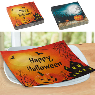 Servietten 80er Set Halloween 2 Motive 3lagige Papierserviette 33x33cm stoffähnlich Tuch Partyzubehör