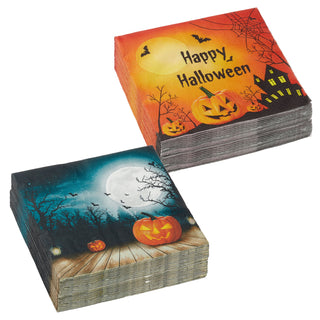 Servietten 80er Set Halloween 2 Motive 3lagige Papierserviette 33x33cm stoffähnlich Tuch Partyzubehör