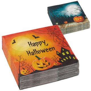 Servietten 80er Set Halloween 2 Motive 3lagige Papierserviette 33x33cm stoffähnlich Tuch Partyzubehör
