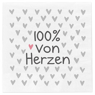 Servietten 'Sprüche' 4 Motive 80er Set 33x33cm 3-lagig Papierserviette stoffähnlich Tuch Herzenssprüche Tischdeko