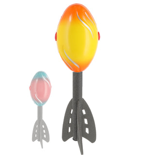 Wurfrakete mit Heuler 2er Set rot gelb H28cm Kunststoff Outdoor-Spielzeug Freizeitspaß Rakete mit Pfeifgeräusch Rakete