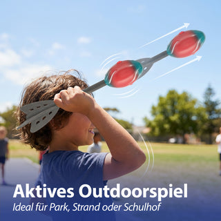 Wurfrakete mit Heuler rot gelb H28cm Kunststoff Outdoor-Spielzeug Freizeitspaß Rakete mit Pfeifgeräusch Rakete