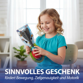 Wurfrakete mit Heuler rot gelb H28cm Kunststoff Outdoor-Spielzeug Freizeitspaß Rakete mit Pfeifgeräusch Rakete
