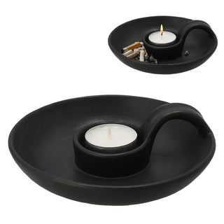 Teelichthalter Aschenbecher Porzellan weiß Ø15,5x5cm Kerzenständer Teelicht Kerze Ascher Raucherzubehör Tischdekoration