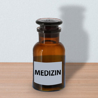 Apothekerflasche 6er Set braun 125ml 5,5x11cm Glas Flasche mit Glasstopfen Medizinflasche Vorratsflasche