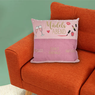 Kissen 'Männersache' mit 3 Taschen 40x40cm grau schwarz Baumwolle Polyester 280g Füllung Reisverschluss einseitig bedruckt Sofakissen