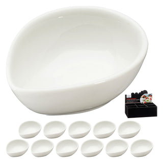 Servierschale Tropfenform 12er Set weiß 8,7x3,6x6,5cm New Bone China Schale Schüssel Tischgeschirr Snackschale