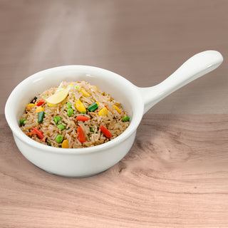 Servierschale Pfanne 6er Set weiß 11,3x4x6,8cm New Bone China Schale Schüssel Tischgeschirr Snackschale