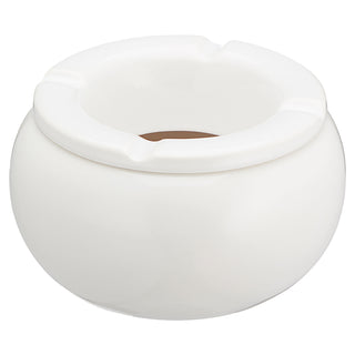 Sturmaschenbecher 2er Set Ø13cm Keramik weiß schwarz rund Aschenbecher Windaschenbecher