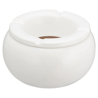Sturmaschenbecher 2er Set Ø13cm Keramik weiß schwarz rund Aschenbecher Windaschenbecher