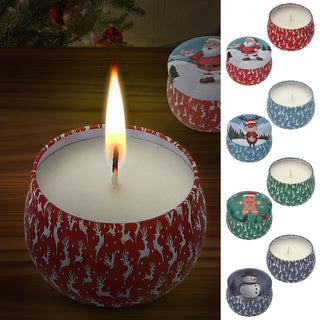 Duftkerze in Dose 4er Set Paraffin Metall 8x5cm 125g Weihnachtsmotive Weihnachtskerzen Kerze Duft Metalldose