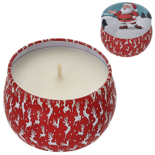 Duftkerze in Dose 4er Set Paraffin Metall 8x5cm 125g Weihnachtsmotive Weihnachtskerzen Kerze Duft Metalldose