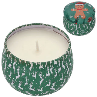 Duftkerze in Dose 4er Set Paraffin Metall 8x5cm 125g Weihnachtsmotive Weihnachtskerzen Kerze Duft Metalldose