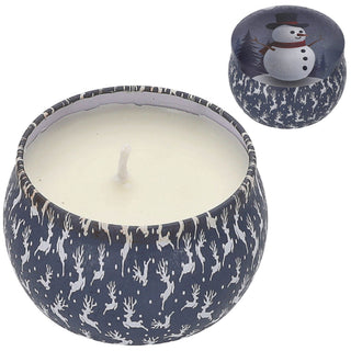 Duftkerze in Dose 4er Set Paraffin Metall 8x5cm 125g Weihnachtsmotive Weihnachtskerzen Kerze Duft Metalldose