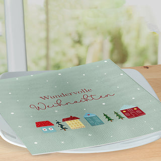 Servietten 'Xmas' 80er Set 2lagig mehrfarbig 33x33cm Papierserviette 4 Weihnachtsmotive stoffähnlich Tuch