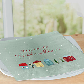 Servietten 'Xmas' 80er Set 2lagig mehrfarbig 33x33cm Papierserviette 4 Weihnachtsmotive stoffähnlich Tuch