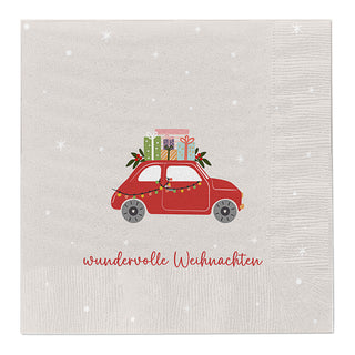 Servietten 'Xmas' 80er Set 2lagig mehrfarbig 33x33cm Papierserviette 4 Weihnachtsmotive stoffähnlich Tuch