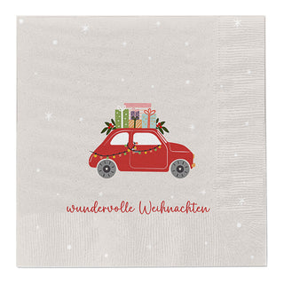 Servietten 'Xmas' 80er Set 2lagig mehrfarbig 33x33cm Papierserviette 4 Weihnachtsmotive stoffähnlich Tuch