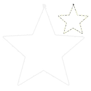 2/3x LED Stern Set weiß/silber 20/30/40 LEDs Ø:20/30/40cm Eisen Kunststoff batteriebetrieben Weihnachtsstern zum Aufhängen Leuchtstern Gartendekoration