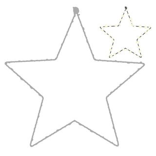 2/3x LED Stern Set weiß/silber 20/30/40 LEDs Ø:20/30/40cm Eisen Kunststoff batteriebetrieben Weihnachtsstern zum Aufhängen Leuchtstern Gartendekoration