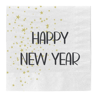 Servietten 80er Set Silvester 3lagige Papierserviette 33x33cm stoffähnlich Tuch Partydeko Happy New Year