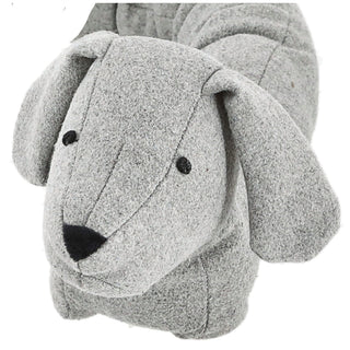 Zugluftstopper Hund hellgrau/dunkelgrau 85x20x10cm Polyester Luftzugstopper Türstopper Zugluftrolle Windstopper