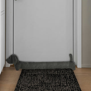 Zugluftstopper Hund hellgrau/dunkelgrau 85x20x10cm Polyester Luftzugstopper Türstopper Zugluftrolle Windstopper