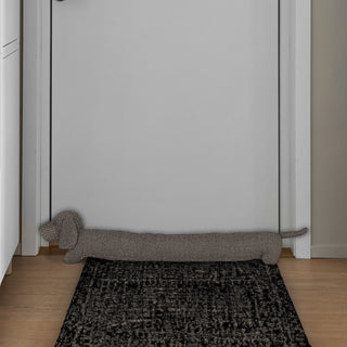 Zugluftstopper Hund beige/braun 85x20x10cm Polyester Luftzugstopper Türstopper Zugluftrolle Windstopper
