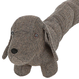 Zugluftstopper Hund beige/braun 85x20x10cm Polyester Luftzugstopper Türstopper Zugluftrolle Windstopper