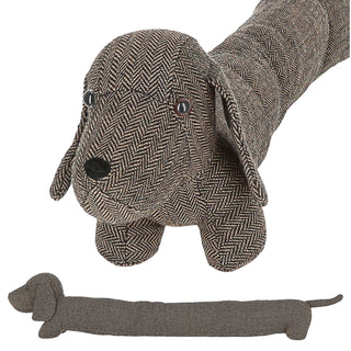 Zugluftstopper Hund beige/braun 85x20x10cm Polyester Luftzugstopper Türstopper Zugluftrolle Windstopper
