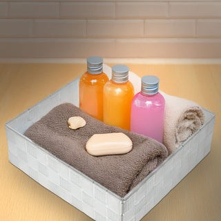 Aufbewahrungskorb 4er Set weiß/grau/schwarz 3 Größen Korb Aufbewahrungsbox Rattan-Design Allzweckkiste Ordnungsbox