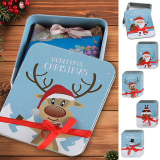 8/24x Geschenkdosen 8er Set 4 Weihnachtsmotive Metall 11,5x9x1,5cm bunt rechteckig Dose Verpackung Geschenkbox