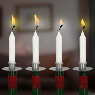 Stabkerzenhalter Stecker Tülle für Flaschen 4er Set 6x10cm schwarz Eisen Kerzenhalteraufsatz für Stabkerzen bis ca. Ø2,5cm