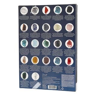 Adventskalender Edelsteine Papier Minerale Polyester 13x26x3cm 22 Edelsteine 1 Schlüsselanhänger 1 Armband Adventsbox Kristalle Steine