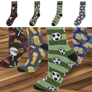 Herrensocken Bier 4er Pack onesize 42-46 bunt Polyester Baumwolle Elasthan 4 Motive Strümpfe Socken Herrenstrümpfe