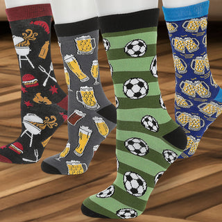Herrensocken Bier 4er Pack onesize 42-46 bunt Polyester Baumwolle Elasthan 4 Motive Strümpfe Socken Herrenstrümpfe