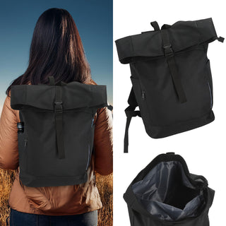 Falt Rucksack Urban 30l Blau/Oliv/Grau/Schwarz 40x57x15cm 600D Polyester Reißverschlusstaschen Eingriffstaschen wasserabweisend Rolltop