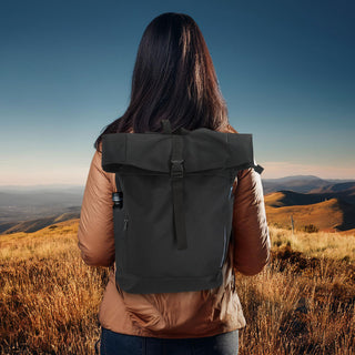 Falt Rucksack Urban 30l Blau/Oliv/Grau/Schwarz 40x57x15cm 600D Polyester Reißverschlusstaschen Eingriffstaschen wasserabweisend Rolltop