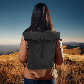 Falt Rucksack Urban 30l Blau/Oliv/Grau/Schwarz 40x57x15cm 600D Polyester Reißverschlusstaschen Eingriffstaschen wasserabweisend Rolltop