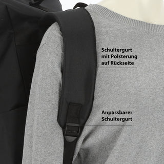 Falt Rucksack Urban 30l Blau/Oliv/Grau/Schwarz 40x57x15cm 600D Polyester Reißverschlusstaschen Eingriffstaschen wasserabweisend Rolltop
