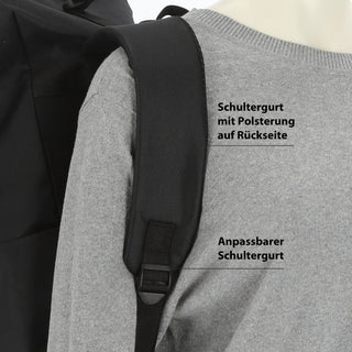 Falt Rucksack Urban 30l Blau/Oliv/Grau/Schwarz 40x57x15cm 600D Polyester Reißverschlusstaschen Eingriffstaschen wasserabweisend Rolltop