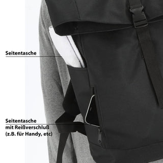 Falt Rucksack Urban 30l Blau/Oliv/Grau/Schwarz 40x57x15cm 600D Polyester Reißverschlusstaschen Eingriffstaschen wasserabweisend Rolltop