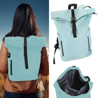 Falt Rucksack Urban 30l Blau/Oliv/Grau/Schwarz 40x57x15cm 600D Polyester Reißverschlusstaschen Eingriffstaschen wasserabweisend Rolltop